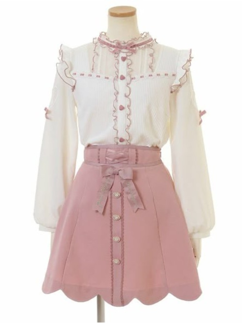 Liz Lisa Pink Ruffle Bow Aline Skirt
